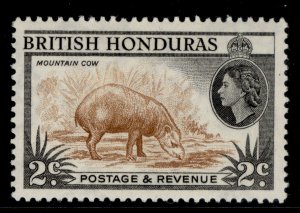 BRITISH HONDURAS QEII SG180, 2c yellow-brown & black, M MINT.