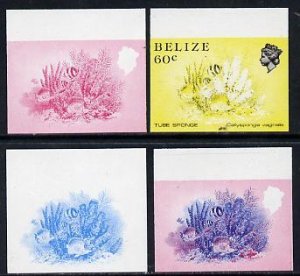 Belize 1984-88 Tube Sponge 60c def imperf progressive mar...