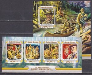 Guinea Bissau, 2016 issue. 75th Anniversary of Scout Baden Powell set & s/sheet.