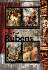 UGANDA - 2012 - Peter Paul Rubens - Perf 4v Sheet - Mint Never Hinged