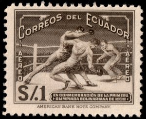 ✔️ ECUADOR 1939 - AIRMAIL BOLIVARIAN GAMES SPORTS BOXING - SC. C68 MNH [023]READ