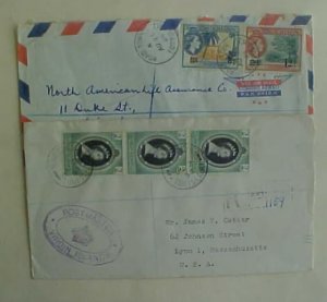 VIRGIN ISLANDS  REGISTERED COVER ROAD TOWN 1963 JUNE 2 also 1964