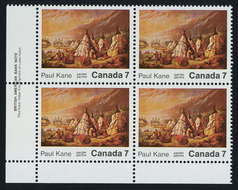 Canada 553 BL Plate Blocks MNH Art, Painting, Paul Kane