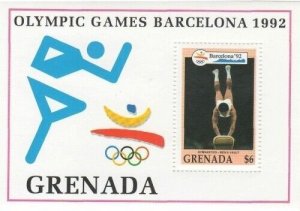 Grenada 1992 - Barcelona Olympics - Souvenir Stamp Sheet - Scott #2102 - MNH