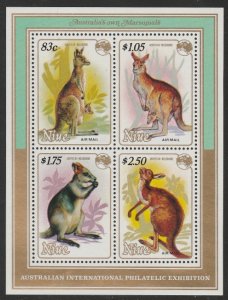 Niue #445d MNH Miniature Sheet of 4 cv $6.50