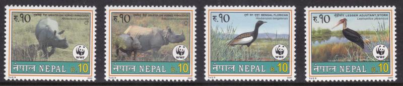 Nepal, WWF, Fauna, Animals, Birds MNH / 2000