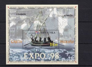 SA18a Croatia 1998 World Stamp Exhibition EXPO '98 in Lisbon mint minisheet