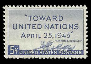 # 928 MINT NEVER HINGED UNITED NATION CONFERENCE VF+