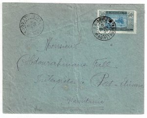 Mauritania 1936 Akjoujt cancel on internal airmail cover to Port Etienne