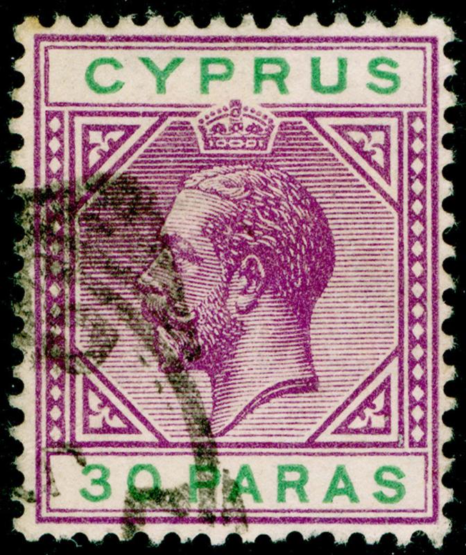 CYPRUS SG76, 30pa violet & green, FINE USED. WMK MULT CA