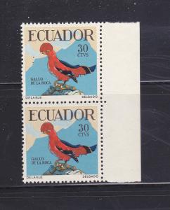 Ecuador 646 Pair MNH Birds, Andean Cock Of The Rock (A)