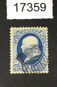 MOMEN: US STAMPS # 182 USED FANCY SHIELD CANCEL  LOT #17359