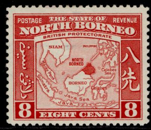 NORTH BORNEO GVI SG308, 8c scarlet, M MINT. Cat £26.