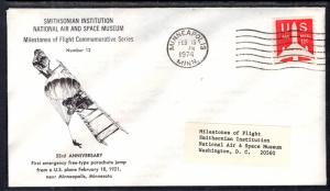 US Smithsonian Milestones of Flight # 12 Anniversary Parachute Jump Cover