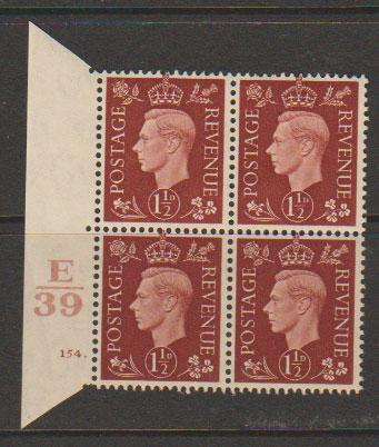 GB George VI  SG 464 Control E39 Cyl 154 Dot 