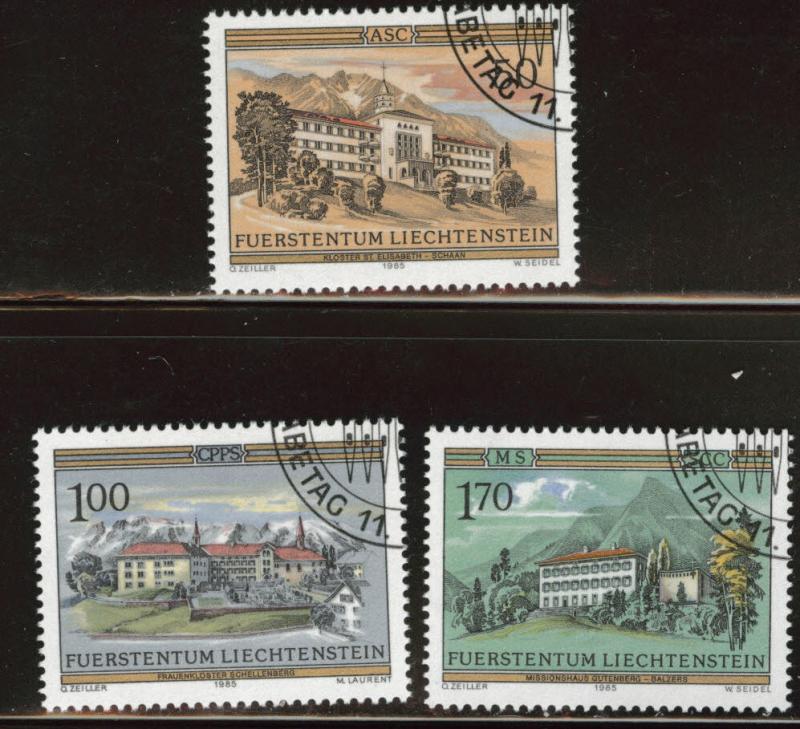 LIECHTENSTEIN Scott 806-8 used CTO 1985 Monastery set