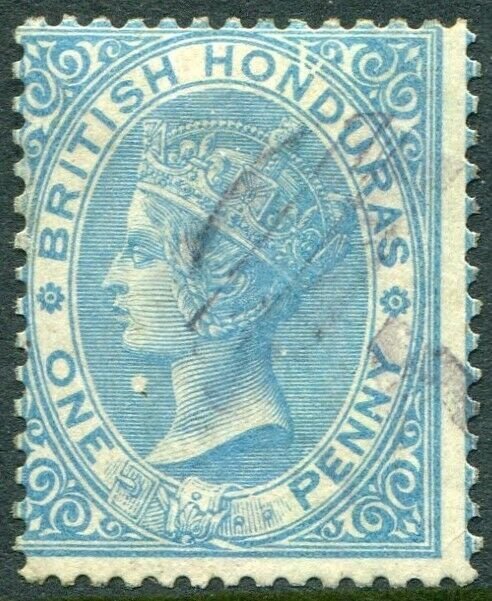 BRITISH HONDURAS-1865 1d Pale Blue Sg 1 GOOD USED V48359