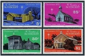 St Vincent Gren 69-72,MNH.Michel 67-70. Christmas 1975.Island churches.