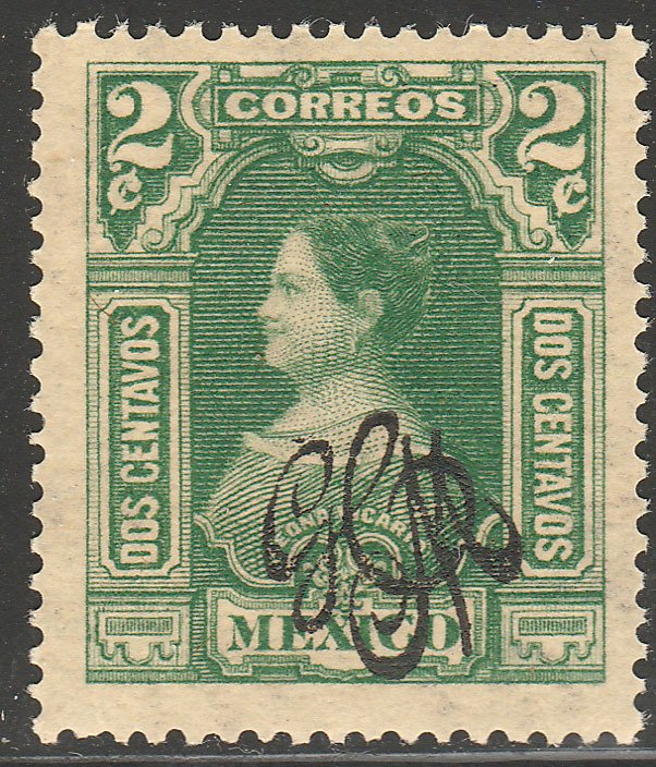 MEXICO 485, 2¢ CARRANZA MONOGRAM REVOLUTIONARY OVPERPRINT. MINT, NH..VF