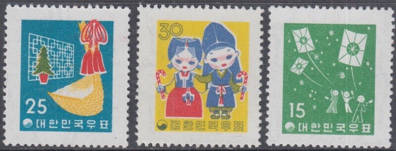 KOREA (South) Sc# 287-9 CPL MNH SET of 3 - CHRISTMAS and NEW YEARS, CHILDREN