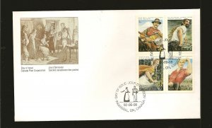 Canada SC#1435a Folklore Se-tenant Block of 4 Cachet First Day Cover