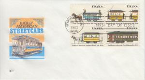 1983 Streetcars USA (Scott 2059-62a) CCC Cover Craft FDC