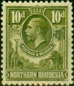 Northern Rhodesia 1925 10d Olive-Green SG9 Fine LMM 