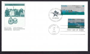 CANADA - SC#1015 Joint Issue St Lawrence Seaway (1984) FDC