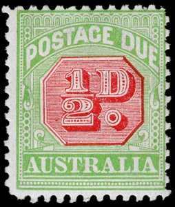 Australia Scott J39, perf. 12x12.5 (1909) Mint H VF, CV $32.00 M