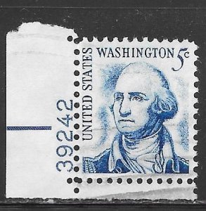 USA 1283B: 5c George Washington, plate no single, used, F-VF