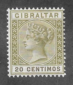 GIBRALTAR Scott #31 Mint 20c Queen Victoria 2018 CV $19.00