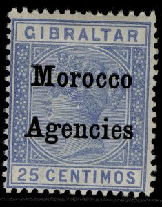 MOROCCO AGENCIES QV SG12, 25c ultramarine, NH MINT. Cat £11.