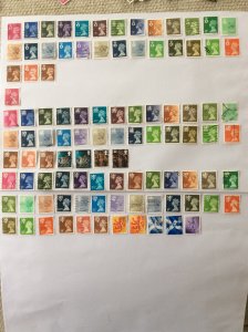 Great Britain Regional Definitive Machins x100 lot A