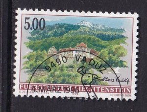 Liechtenstein   #1077  cancelled  1996  paintings of village views 5fr