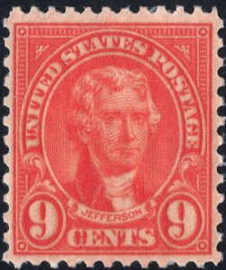SC#641 9¢ Jefferson (1927) MNH