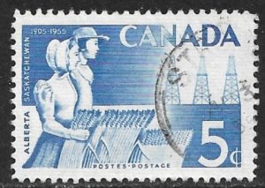 CANADA 1955 Alberta and Saskatchewan Anniversary Issue Sc 355 VFU