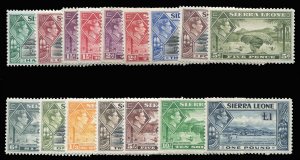 Sierra Leone #173-185 Cat$79.10 (for hinged), 1938-44 George VI, complete set...