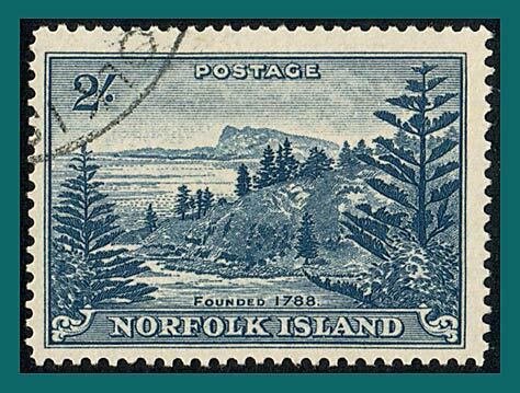 Norfolk Island 1959 Ball Bay, 2s used #24,SG12a