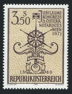 Austria 897 two stamps, MNH. Mi 1359. Austrian Notaries' Statute, 1971. Seal.