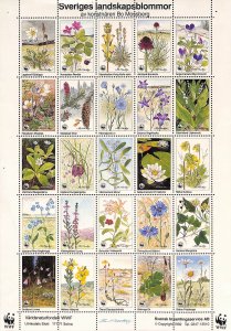 Sweden WWF Poster stamps seals Flowers and plants by Bo Mossberg 1992