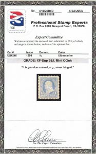 246 Jumbo Superb XF OG never hinged PSE certificate graded 95J Wow ! see pic !