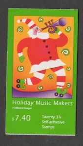 U.S. Scott Scott #3828b-3828d BK296 Holiday Music Makers Stamp - Mint NH Booklet