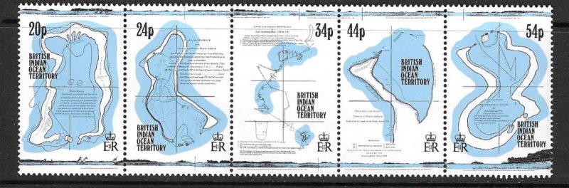 BRITISH INDIAN OCEAN TERR SG147/51 1994 MAPS  MNH