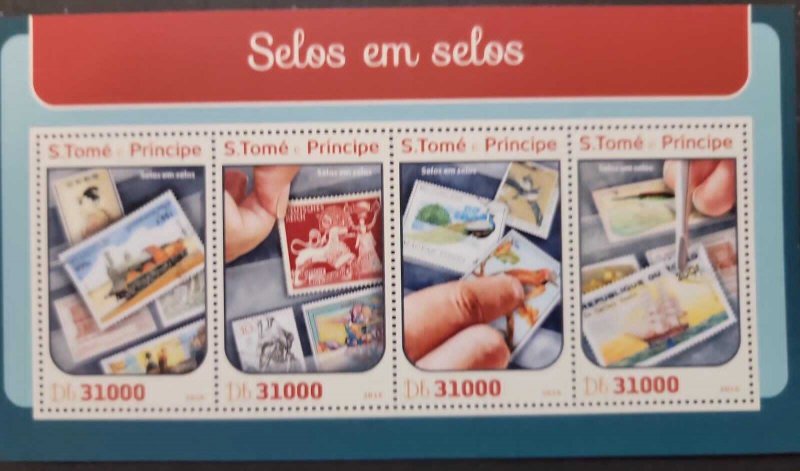 SB) 2016 SAO TOME AND PRINCIPE, STAMPS IN STAMPS, COLLECTIONISM, MNH