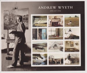 U.S.: Sc #5212, Andrew Wyeth, Forever Stamps, MNH, Sheet of 12