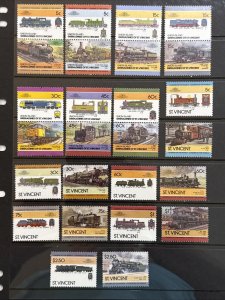 Locomotive Train 26 St. Vincent or Grenadines MNH Stamps Leaders of the World