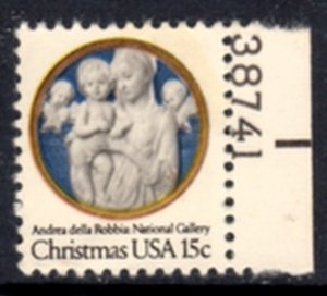 US Stamp #1768 MNH Christmas Madonna and Child Plate Number Single