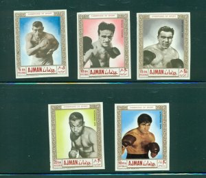 Ajman  #382-86B (1969 Boxing set imperforate) CV €8.50