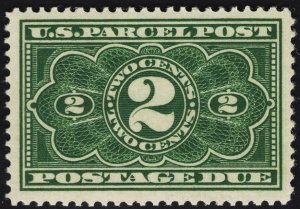 US# JQ2 2c Dark Green Parcel Postage Due MINT NH SCV $160.00