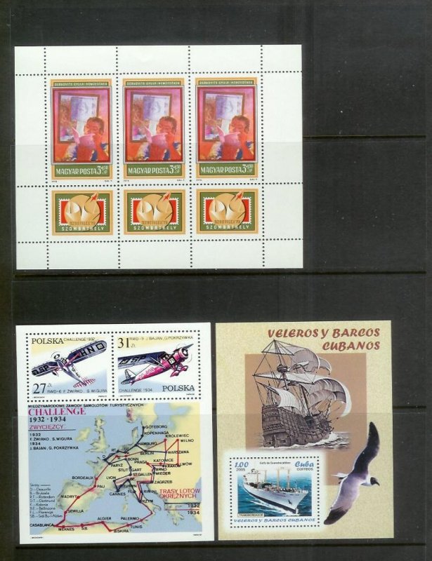 WORLDWIDE (190) Souvenir Sheets & Mini-Sheets ALL Mint Never Hinged